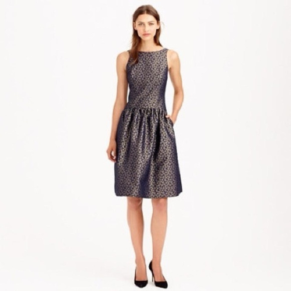 J Crew Elegant Navy Blue Dress
